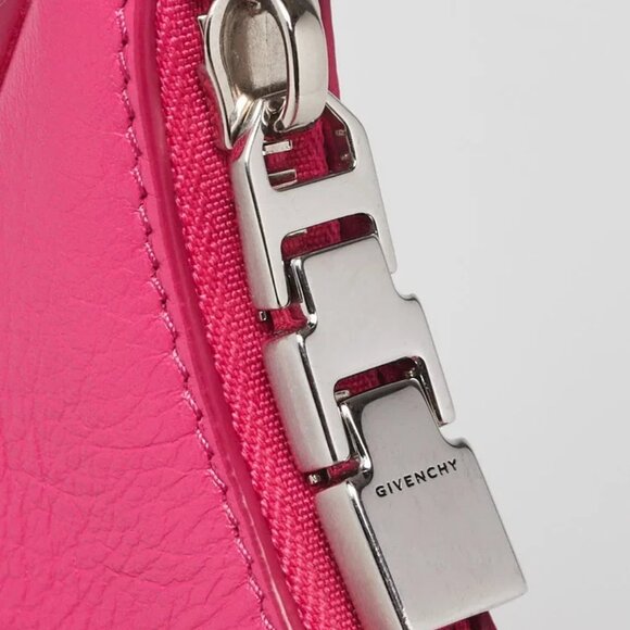 Givenchy Hot Pink Smooth Leather Mini Moon Cut Out Shoulder Bag - Picture 7 of 12